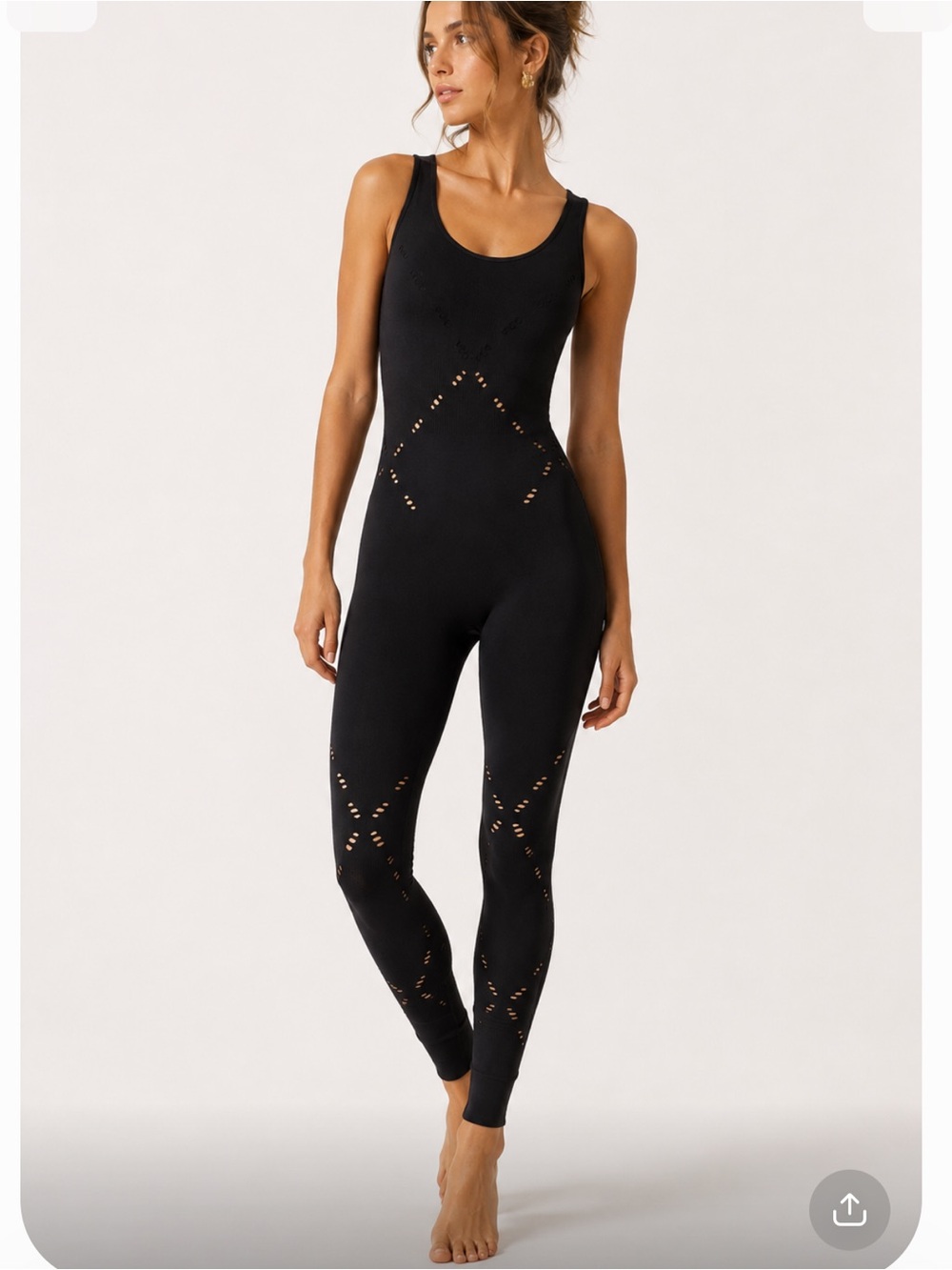 IVY PARK Black Seamless Sculpting Tank Jumpsuit - Women's Active One-Piece